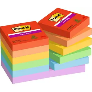 Square Note Paper 3M 7100258794 Blue Green Orange Purple Red Yellow 90 Sheets