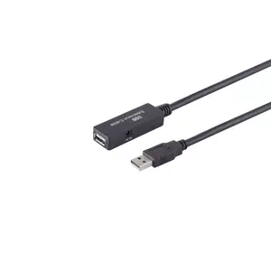 USB kabelis S/CONN 13-29075 10 m USB A Melns USB 2.0