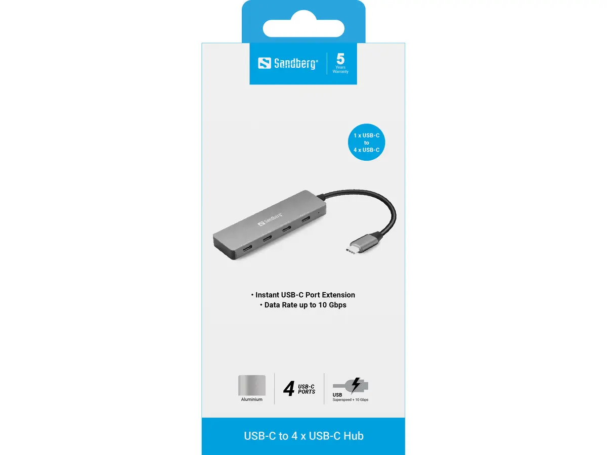 Концентратор Sandberg USB-C на 4 x USB-C Photo 2