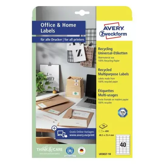 Pašlīmējošās printera etiķetes Avery LR3657-10 Photo 2