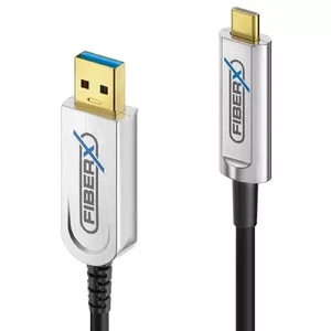 FiberX FX-I630-010 USB cable 10 m USB 3.2 Gen 1 USB C USB A Black Silver