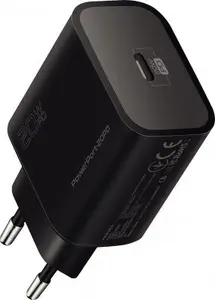 Promate Travel Charger PowerPort-20PD USB-C PD 20W — compact USB-C power adapter for phones and tablets