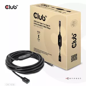 USB Gen1 Type-C to Type-A Active Adapter Cable CLUB3D CAC-1538 10m