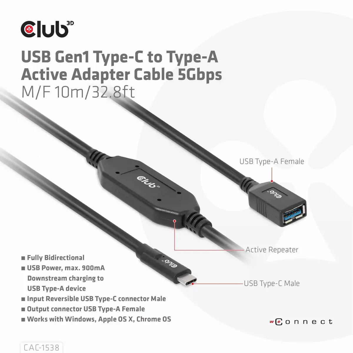 USB Gen1 Type-C to Type-A адаптер CLUB3D CAC-1538 Photo 8