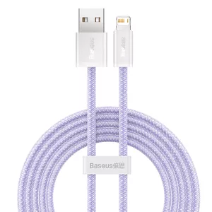 USB savienojums ar zibspuldzi, 2,4A, 2 m (violets)