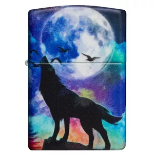 Lighter Zippo 49683 — Zippo wolf design, classic windproof metal refillable lighter