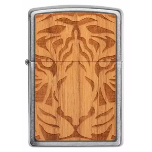 Lighter Zippo 49707 — Cherry Wood finish with Tiger Head emblem