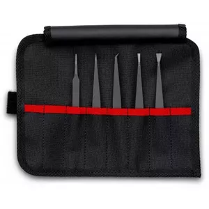 ESD Tweezer Knipex 92 00 05 Black Flat Pointed Curved Straight