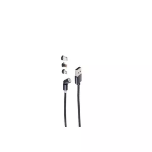 USB kabelis ShiverPeaks BS14-19001 1m USB A USB C/Micro-USB B Melns