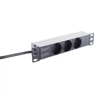 Power Strip ShiverPeaks BASIC-S 10" 3-Socket 1U Black