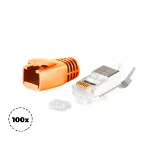 Wire Connector RJ-45 ShiverPeaks BS72067-100O Orange Male 100 pcs