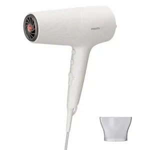 Philips 5000 series BHD501/00 Fēns ar 2100 W jaudu, jonizācijas funkciju, aukstā gaisa plūsmu, 6 ātruma un karstuma līmeņiem, koncentratora uzgali un baltā krāsā