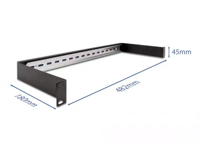 Kabeļu sliede DeLOCK 19" DIN rail Panel 1U melna Photo 2