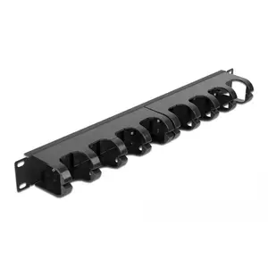 Cable management panel DeLOCK 19" 10 closed routings 1U black