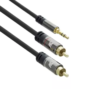 ACT AC3605 audio kabelis 1,5 m 3.5mm 2 x RCA Melns