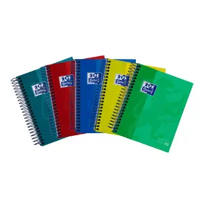 Writing notebook Oxford 400088285 A6 hardcover 120 sheets squared paper assorted colours matt finish
