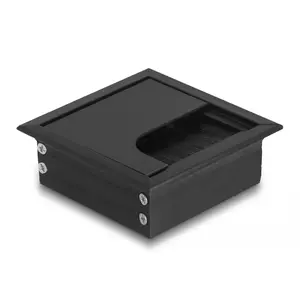 Кабельный ввод DELOCK 66855 для стола, черный, 80×80×28 мм, 1 шт