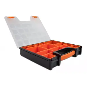 Storage box DeLOCK Sorting box 14 compartments 312x272x60mm orange black