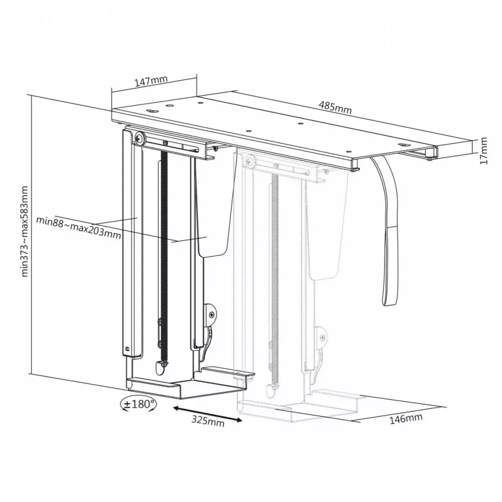 Under-desk computer holder MACLEAN MC-885 Photo 19