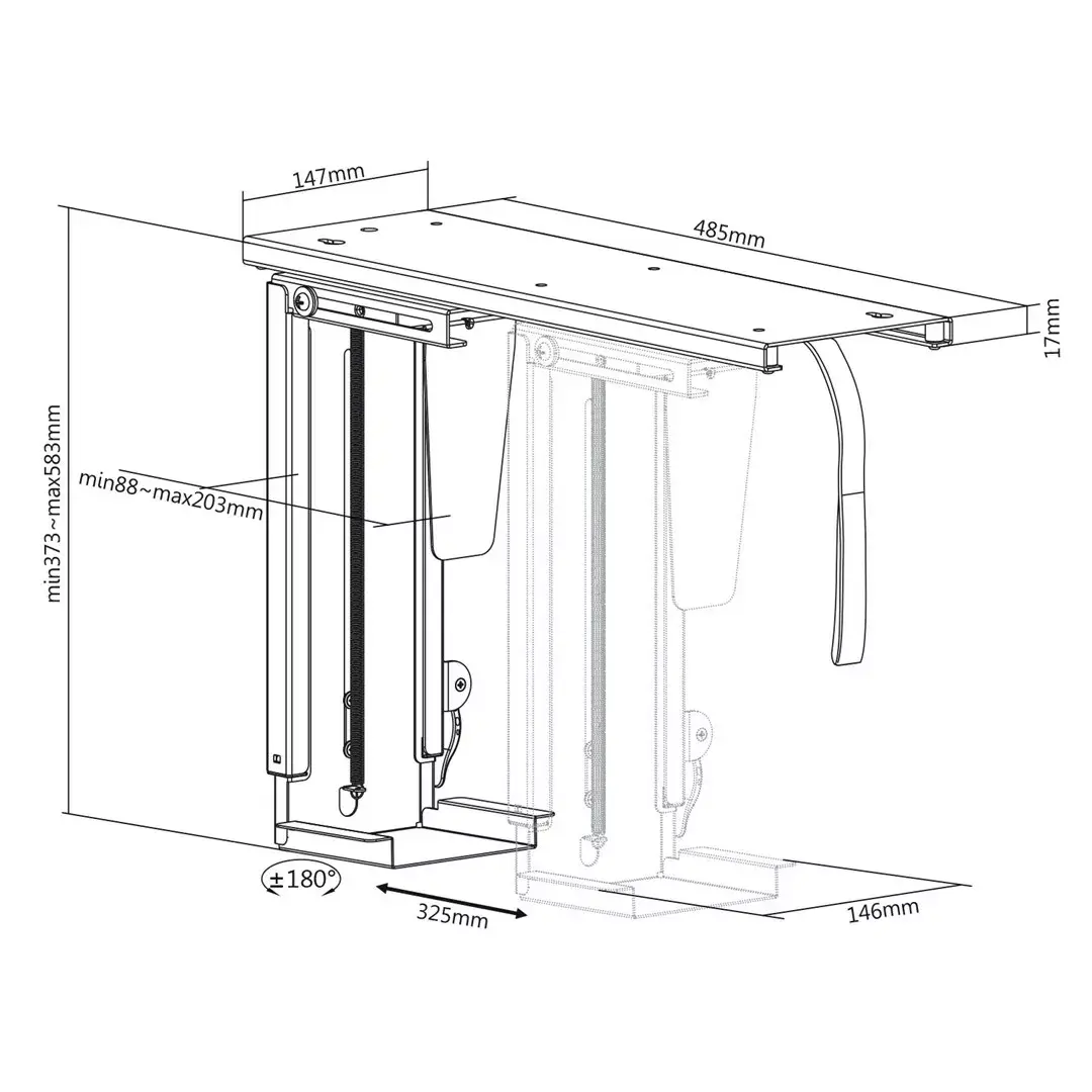 Under-desk computer holder MACLEAN MC-885 Photo 14