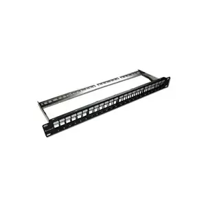 XtendLan PP19-24NS 19-inch 24-Port Shielded Modular Patch Panel, Black