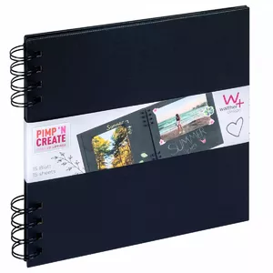 Walther Pimp and create photo album Black 30 sheets Spiral binding