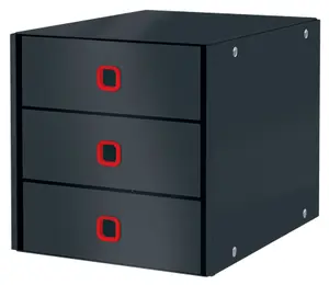 LEITZ Click & Store Cosy Настольная картотека с 3 выдвижными ящиками, Серый, 81% переработанный картон