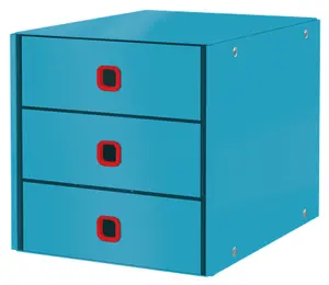 LEITZ Click & Store Cosy Настольный бокс для документов, Синий, DIN A4, 3 выдвижных ящика, 81% переработанный картон