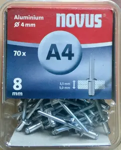 Заклёпки вытяжные NOVUS A 4 x 8 ALU набор 70 шт.