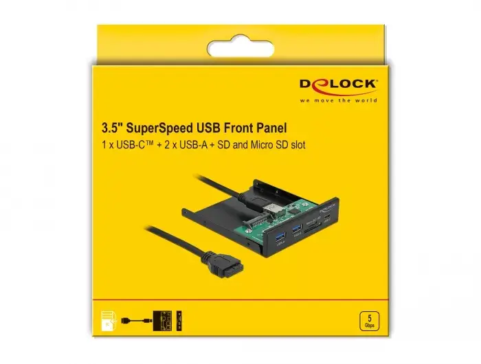 DeLOCK Priekšējā paneļa 3.5" USB 5 Gbps Photo 5