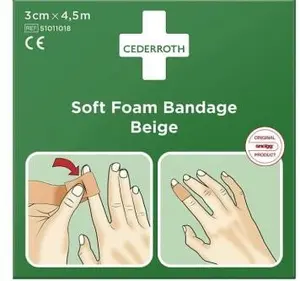 CEDERROTH Soft Foam Bandage 51011018 beige self-adherent elastic foam dressing breathable 3 cm x 4.5 m