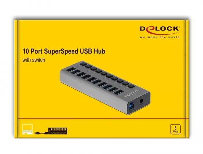 DeLOCK 63670 USB 3.2 Gen 1 Type-B Hub Photo 4