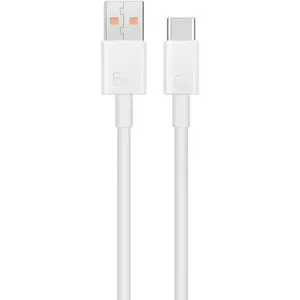 Huawei - LX04072043 - Super lādētājs Ātrās uzlādes 6A / datu kabelis USB Type-C - Balts (LX04072043)