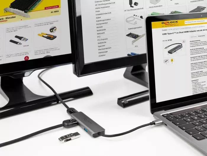 Адаптер DeLOCK USB Type-C Dual HDMI Photo 2