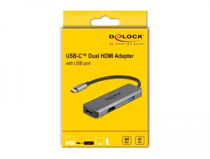Адаптер DeLOCK USB Type-C Dual HDMI Photo 3