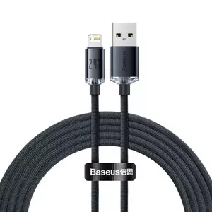 Cable Baseus Crystal Shine 2 m Black Lightning to USB A