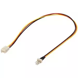 Goobay PC Fan Power Extension Cable 3-Pin Male/Female Connector 0.3 m