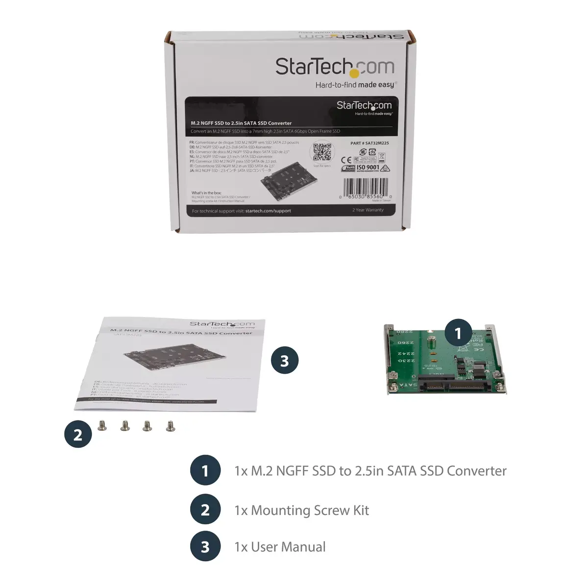 StarTech M.2 SATA to 2.5in SATA Adapter SAT32M225 Photo 9