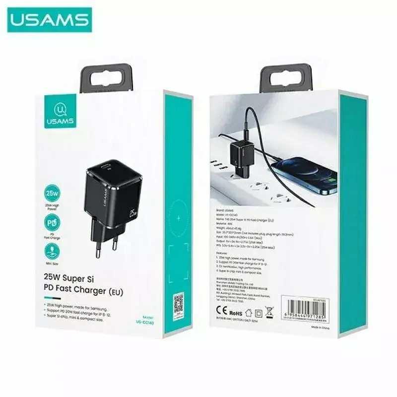 Сетевое зарядное usams T42 mini 25W USB‑C PD3.0 Photo 5