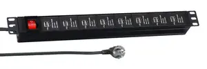 Удлинитель EFB Elektronik EK631USB.1, кабель 3 м, для помещений, чёрный, IP20, высота 44.5 мм