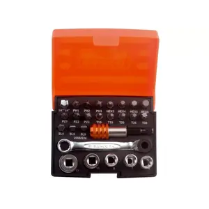 Bit set Bahco 2058/S26 18 pcs Hex Phillips Torx Steel