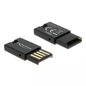 DeLOCK USB 2.0 kartes lasītājs melns Micro SD MicroSDHC MicroSDXC 480 Mbit/s