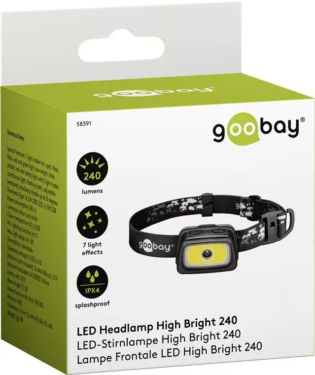 Galvas lampa Goobay LED Headlamp High Bright 240 Photo 4