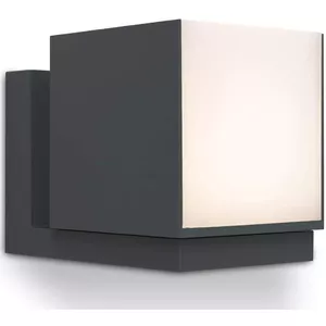 Lutec CUBA LED Outdoor Wall Light, 12.2W, 3000K, Aluminium and Polycarbonate, Grey