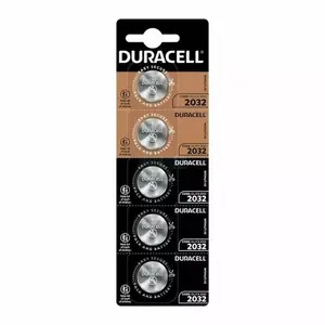 Button cell battery Duracell CR2032 3.0V lithium — pack of 5