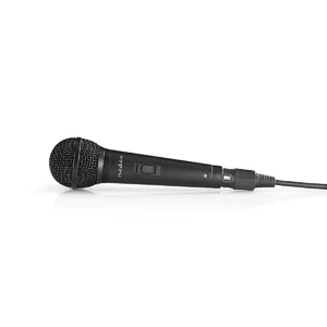 Instrumentu mikrofons Nedis MPWD25BK — vads XLR-3, 80–13 000 Hz, jutība 72 dB, 5 m kabelis, melns