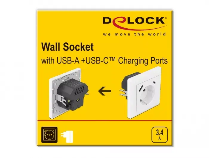 DeLOCK 11489 Socket Outlet CEE 7/3 + USB Photo 4