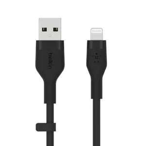 Belkin Cbl Silicqe USB-A LTG 2M noir Melns