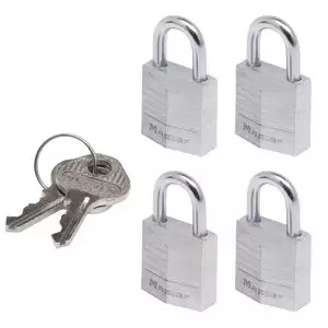 Luggage key lock MASTER LOCK P55992 20mm aluminium body 4-pack