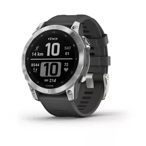 Garmin fenix 7 3,3 cm (1.3") MIP 47 mm Digitāls 260 x 260 pikseļi Skārienjūtīgais ekrāns Sudrabs Wi-Fi GPS